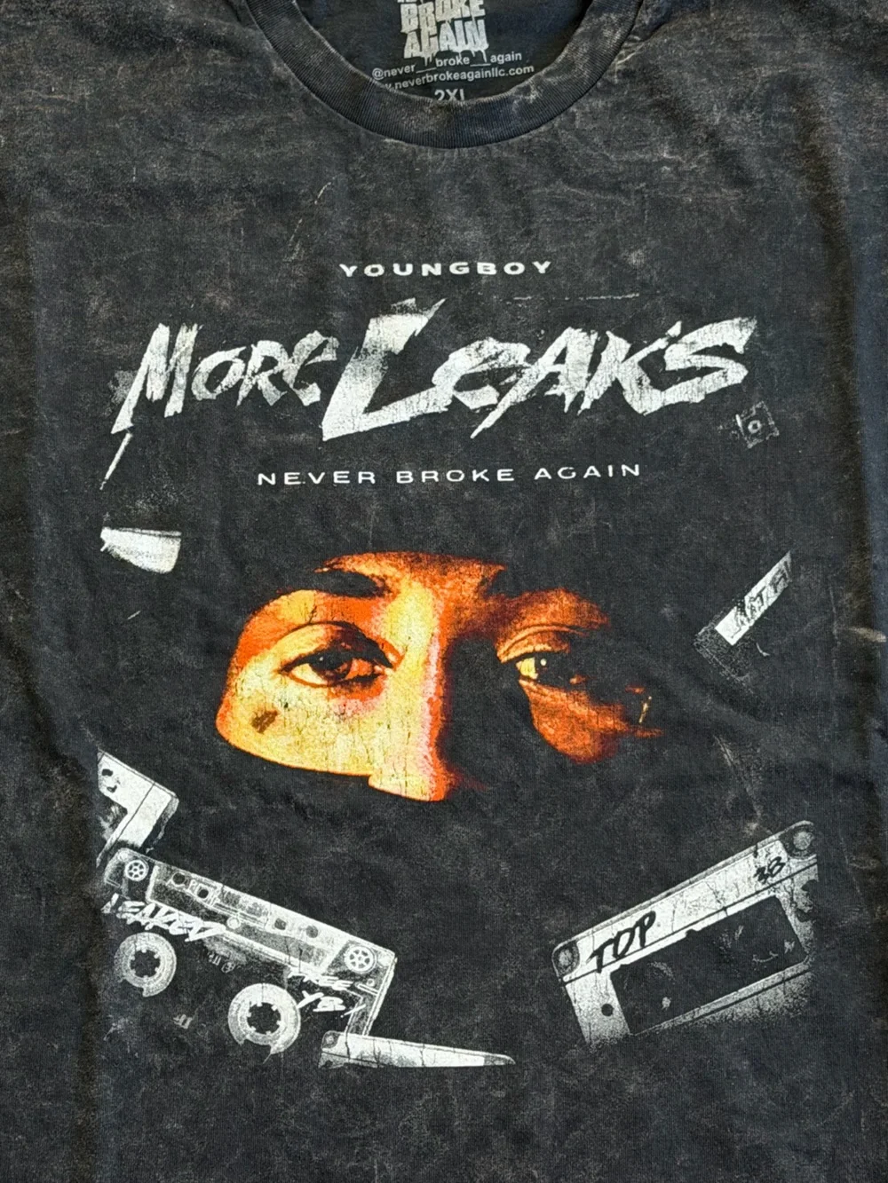 NEVER BROKE AGAIN Black Graphic Tee (2XL)